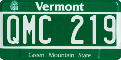VT license plate QMC219