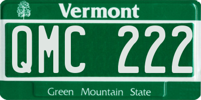 VT license plate QMC222