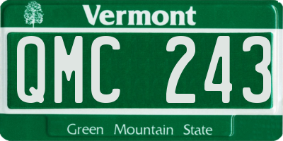 VT license plate QMC243