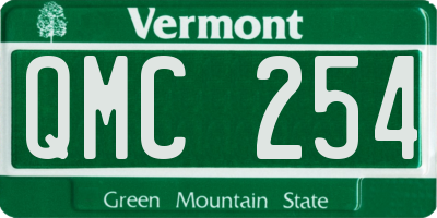VT license plate QMC254