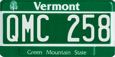 VT license plate QMC258