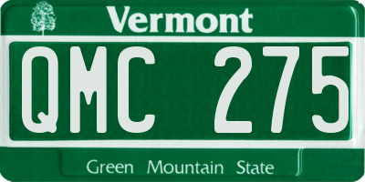 VT license plate QMC275