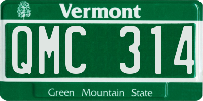 VT license plate QMC314