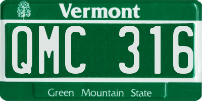 VT license plate QMC316