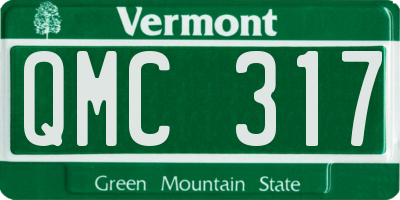 VT license plate QMC317