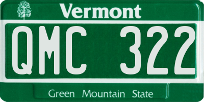 VT license plate QMC322