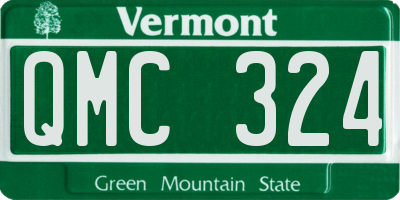 VT license plate QMC324