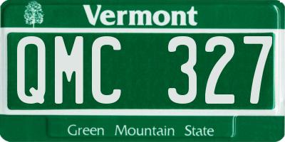 VT license plate QMC327