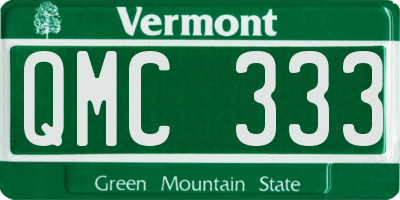 VT license plate QMC333