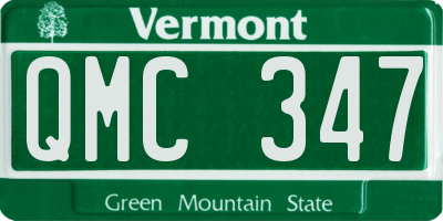 VT license plate QMC347