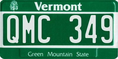 VT license plate QMC349
