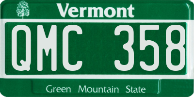VT license plate QMC358