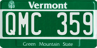 VT license plate QMC359