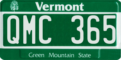 VT license plate QMC365