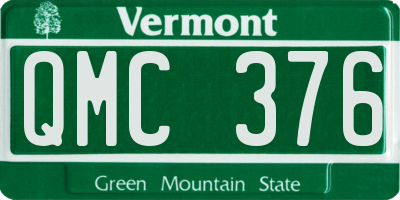 VT license plate QMC376