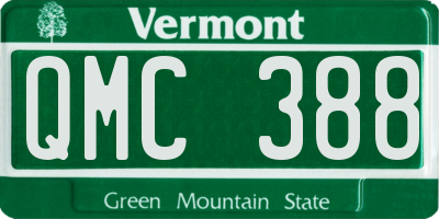 VT license plate QMC388