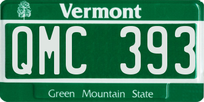 VT license plate QMC393