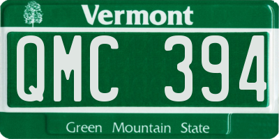 VT license plate QMC394
