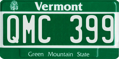 VT license plate QMC399