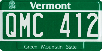 VT license plate QMC412
