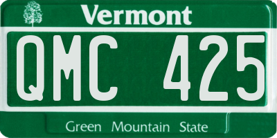 VT license plate QMC425