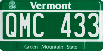 VT license plate QMC433