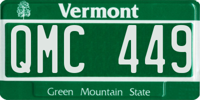 VT license plate QMC449