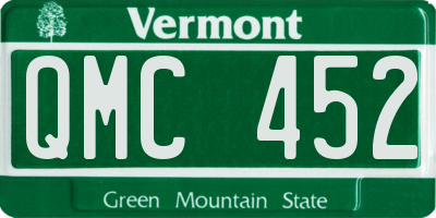 VT license plate QMC452