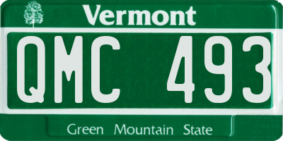 VT license plate QMC493
