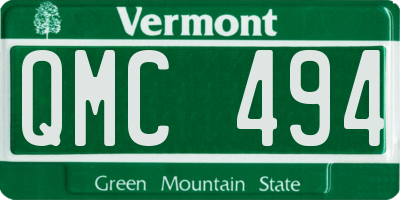 VT license plate QMC494
