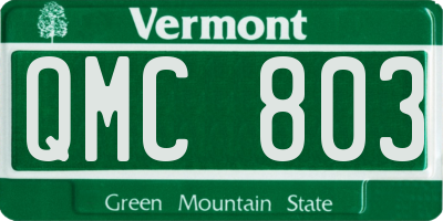 VT license plate QMC803