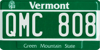 VT license plate QMC808