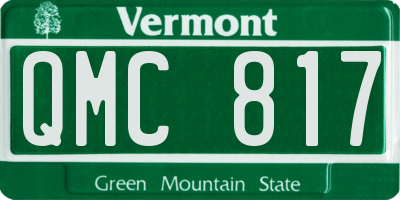 VT license plate QMC817