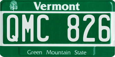 VT license plate QMC826