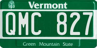 VT license plate QMC827