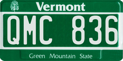 VT license plate QMC836