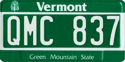 VT license plate QMC837