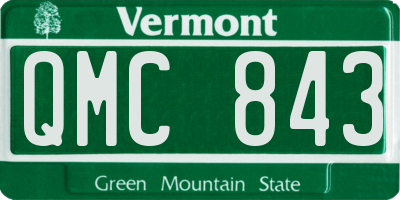 VT license plate QMC843