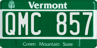 VT license plate QMC857