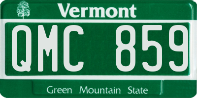 VT license plate QMC859
