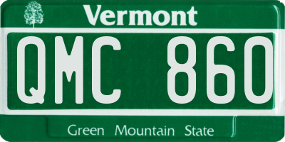VT license plate QMC860