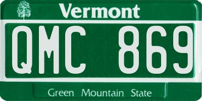 VT license plate QMC869