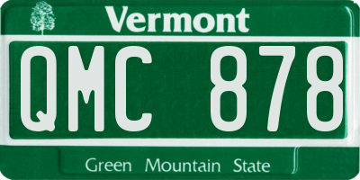 VT license plate QMC878