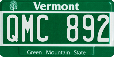 VT license plate QMC892