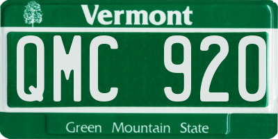 VT license plate QMC920