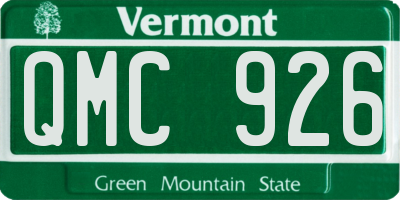 VT license plate QMC926