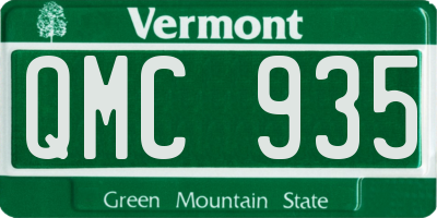 VT license plate QMC935