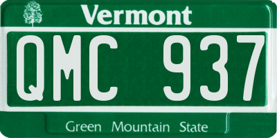 VT license plate QMC937