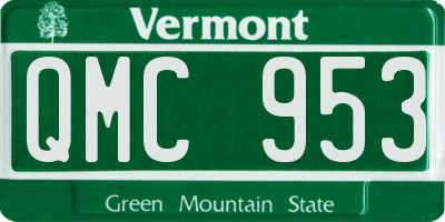 VT license plate QMC953