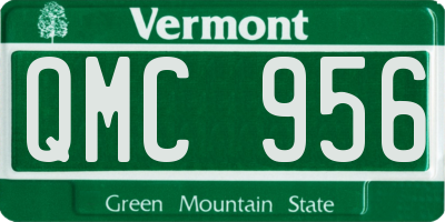 VT license plate QMC956